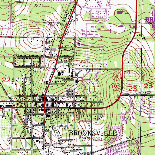 Topographic Map of First Presbyterian Church, FL