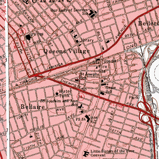 Topographic Map of Saint Joseph's Episcopal Church, NY