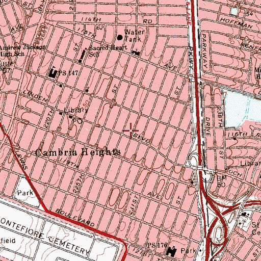 Topographic Map of Deliverance Baptist Church, NY