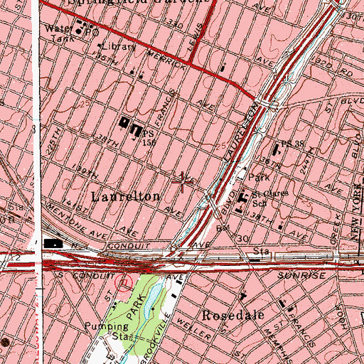 Topographic Map of First Baptist Church, NY