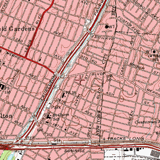 Topographic Map of First Grace Community Church, NY