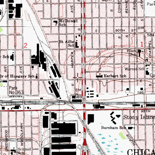 Topographic Map of Spiritual Love Missionary Baptist Church, IL