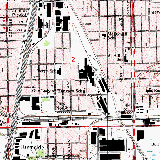 Topographic Map of Saint Mark Church of God in Christ, IL