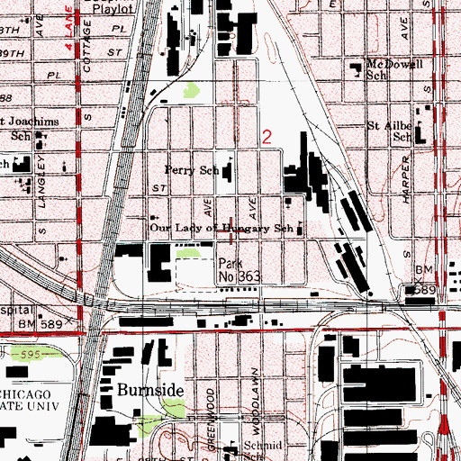 Topographic Map of Tree of Life Missionary Baptist Church, IL