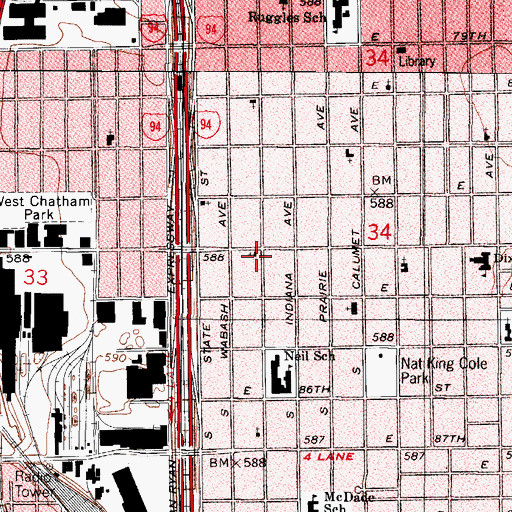 Topographic Map of Salvation Church of God, IL