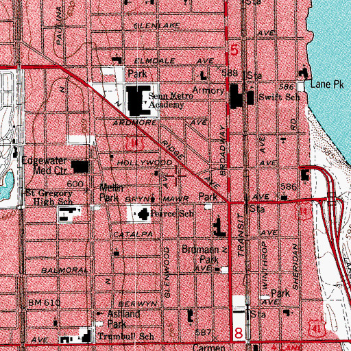 Topographic Map of Chicago Engine Company 59, IL