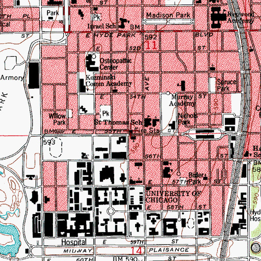 Topographic Map of Chicago Engine Company 60, IL
