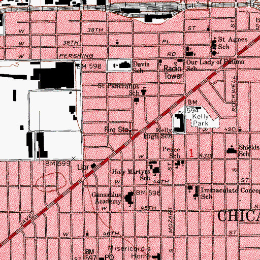 Topographic Map of Chicago Engine Company 65, IL