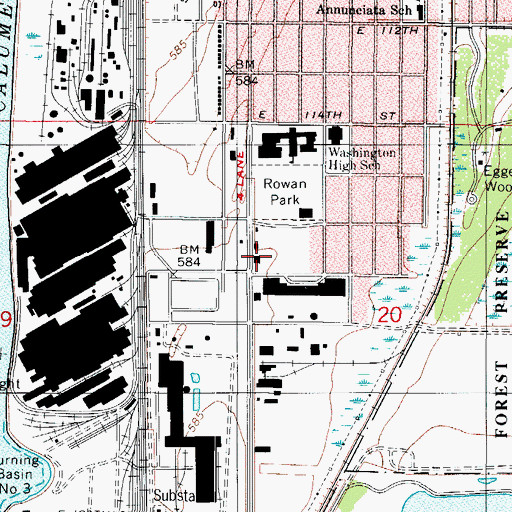 Topographic Map of Chicago Engine Company 104, IL