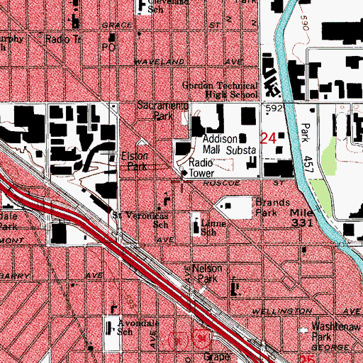 Topographic Map of Chicago Engine Company 106, IL