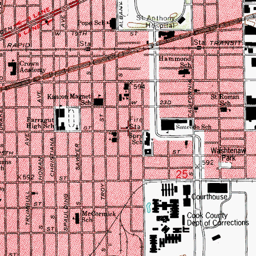 Topographic Map of Chicago Engine Company 109, IL