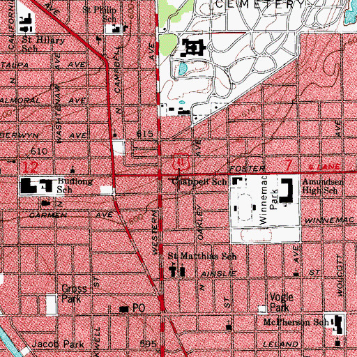 Topographic Map of Chicago Engine Company 110, IL