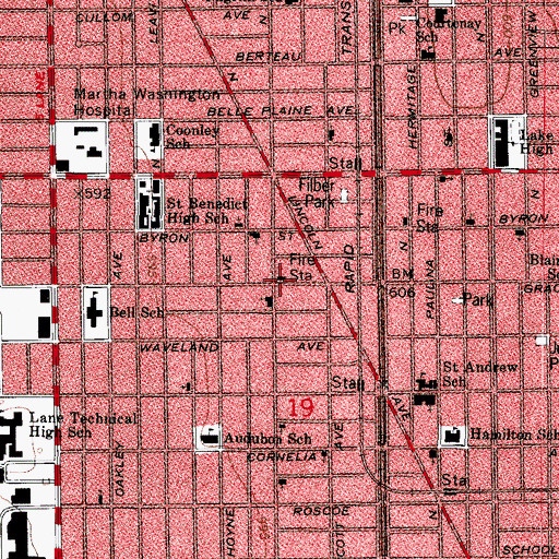 Topographic Map of Chicago Engine Company 112, IL