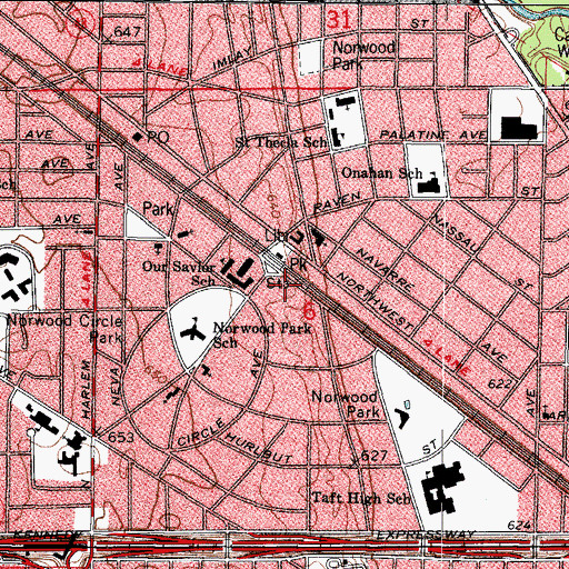 Topographic Map of Chicago Engine Company 119, IL
