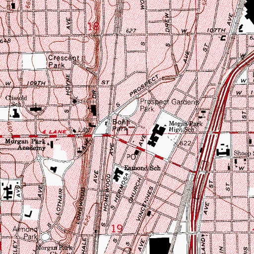 Topographic Map of Chicago Engine Company 120, IL