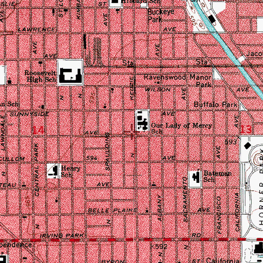 Topographic Map of Chicago Engine Company 124, IL