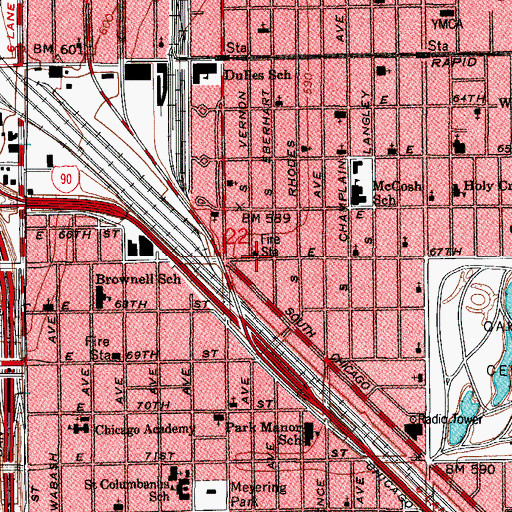 Topographic Map of Chicago Engine Company 47, IL