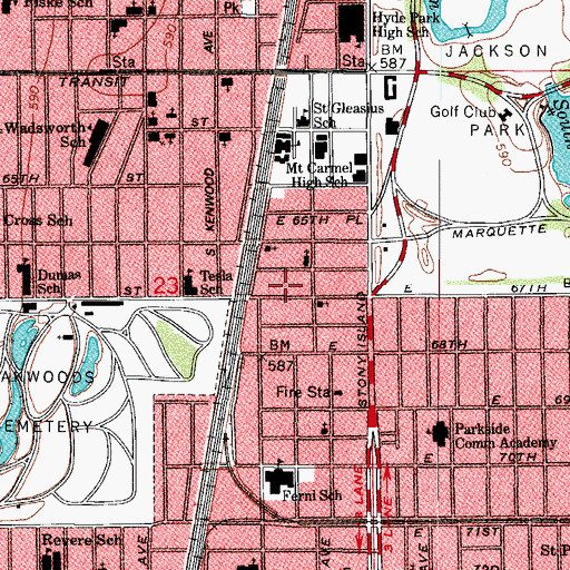 Topographic Map of Chicago Engine Company 63, IL