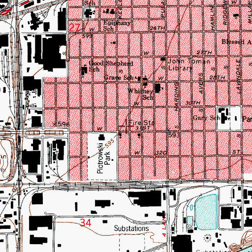 Topographic Map of Chicago Engine Company 99, IL
