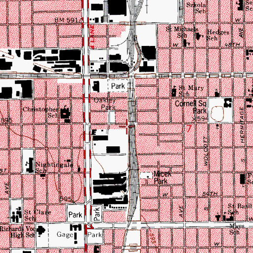 Topographic Map of Chicago Engine Company 123, IL
