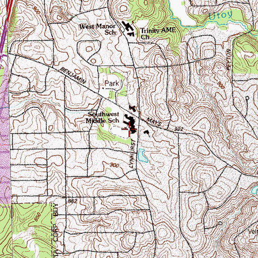 Topographic Map of Jean Childs Young Middle School, GA