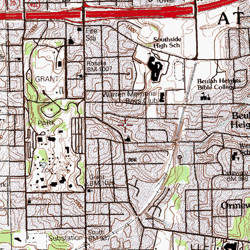 Topographic Map of Parkside Elementary School, GA