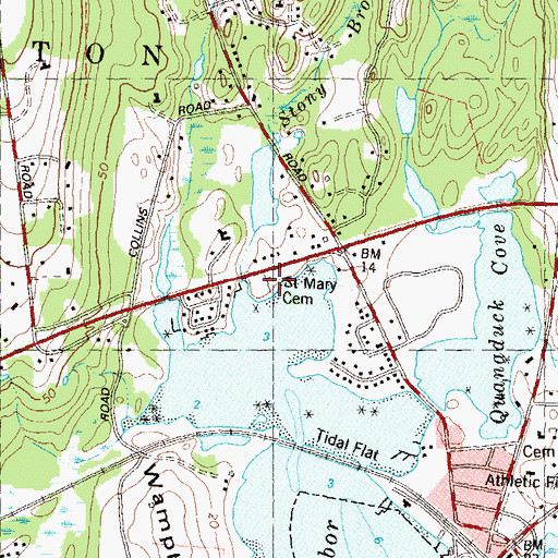 Topographic Map of Saint Mary's Cemetery, CT