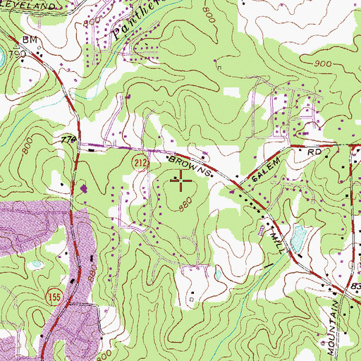 Topographic Map of Browns Mill Elementary School, GA