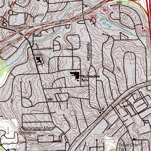 Topographic Map of McLendon Elementary School, GA
