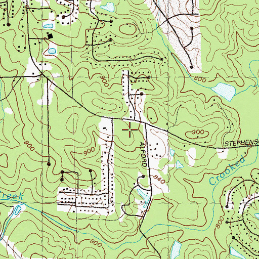 Topographic Map of Pine Ridge Elementary School, GA