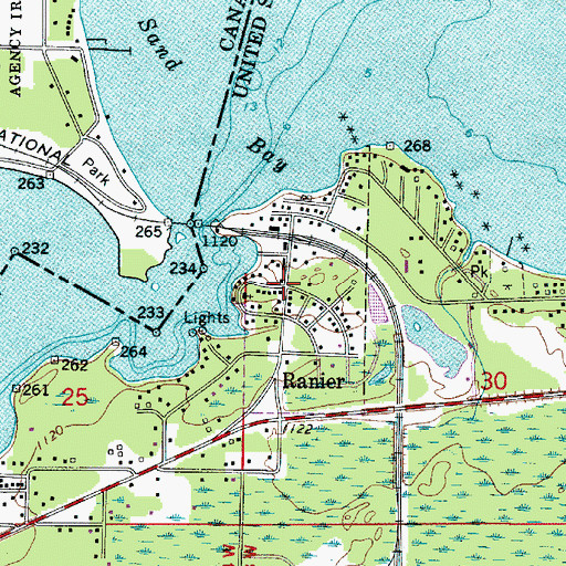 Topographic Map of Ranier Post Office, MN