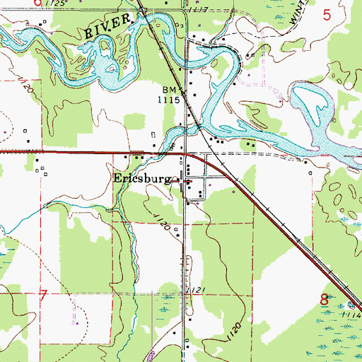 Topographic Map of Ericsburg Station (historical), MN