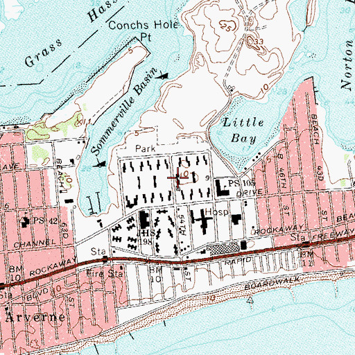 Topographic Map of Rockaway Airport (historical), NY