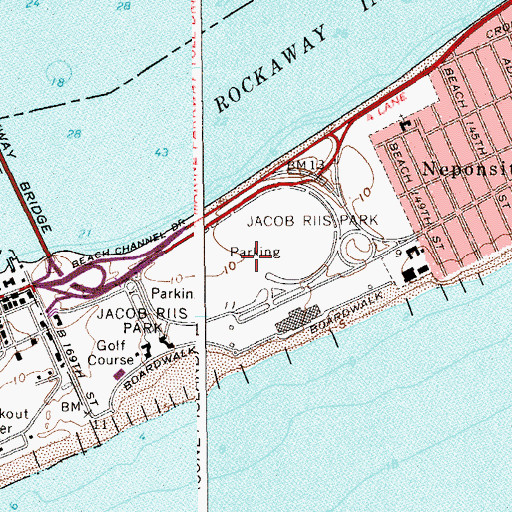 Topographic Map of Naval Air Station Rockaway (historical), NY