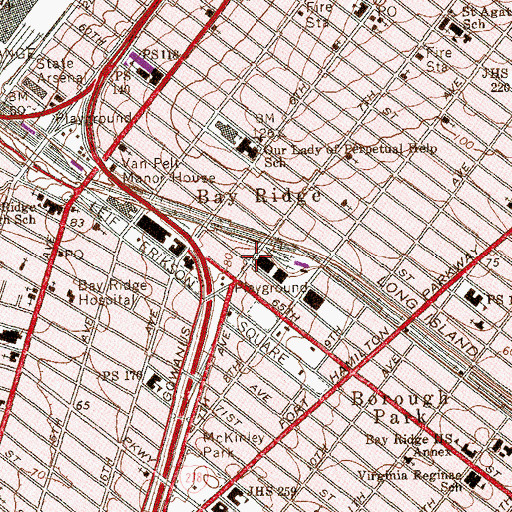 Topographic Map of Calvary Tabernacle Assembly of God Church, NY