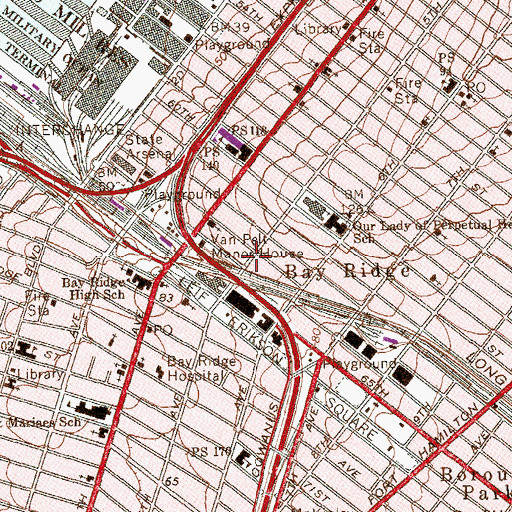 Topographic Map of Church Flame of Ministry, NY