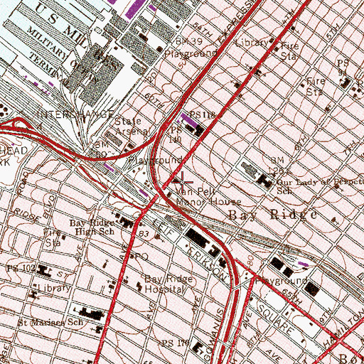 Topographic Map of Crossroads Christian Church, NY