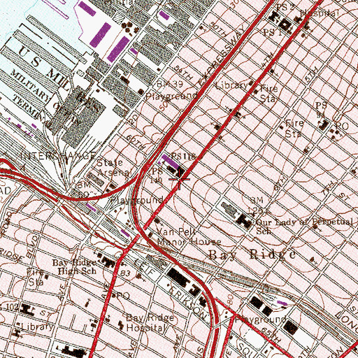 Topographic Map of First Church of the Brethren, NY