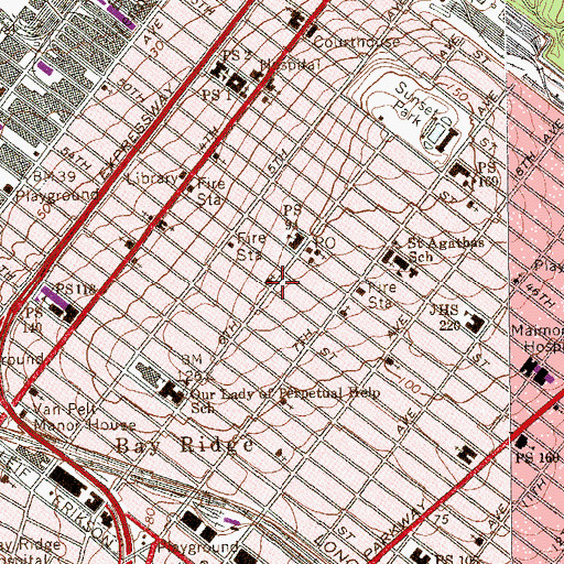 Topographic Map of Grace Baptist Church, NY