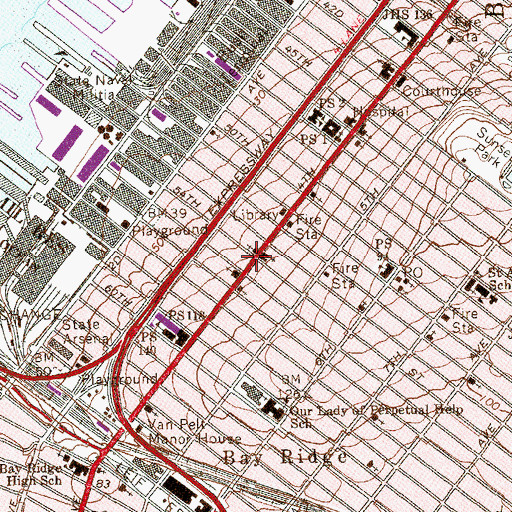 Topographic Map of Saint Jacobi Lutheran Church, NY