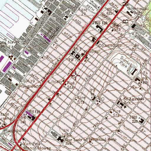 Topographic Map of Saint Andrews Episcopal Church, NY