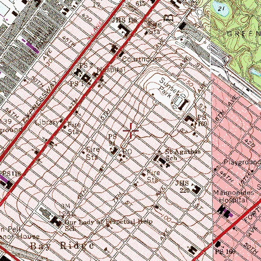 Topographic Map of Zion Presbyterian Church, NY
