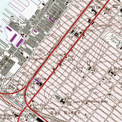 Topographic Map of Spanish Bay Ridge Seventh Day Adventist Church, NY