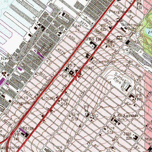 Topographic Map of Fourth Avenue Methodist Church, NY