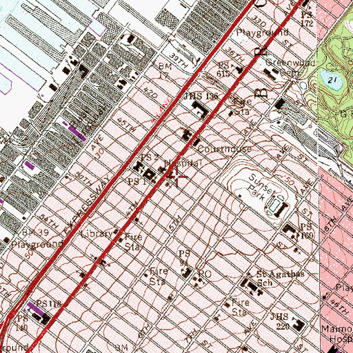 Topographic Map of Trinity Lutheran Church, NY