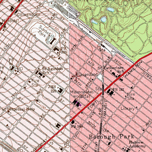 Topographic Map of Congregation Bnai Israel, NY