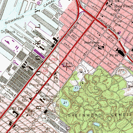 Topographic Map of Saint Rocco's Roman Catholic Church, NY