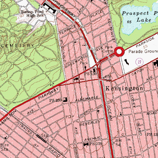 Topographic Map of Immaculate Heart of Mary Church, NY