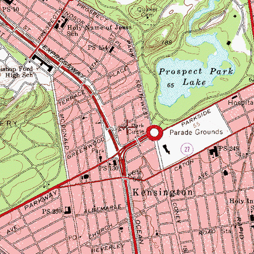 Topographic Map of Holy Apostles Episcopal Church, NY