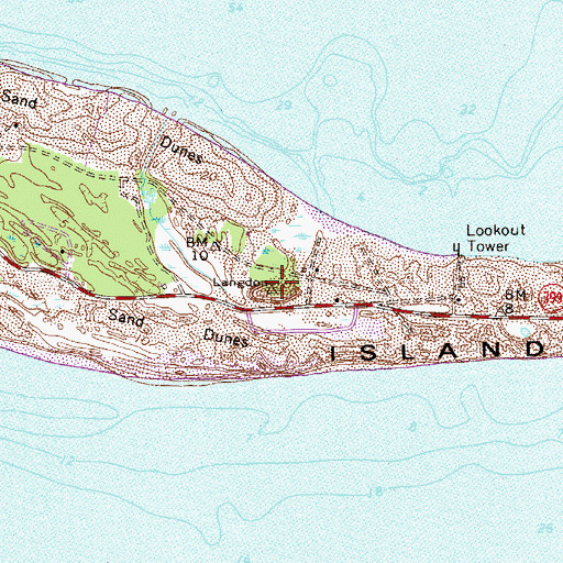 Topographic Map of Battery Langdon (historical), FL